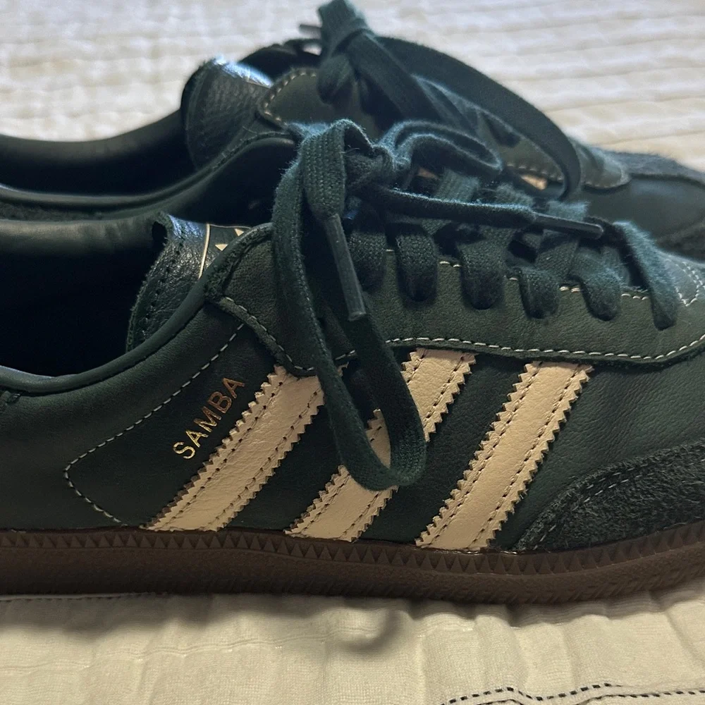 adidas Samba OG Sneakers in Mineral Green and Crystal Sand - Picture 4 of 12